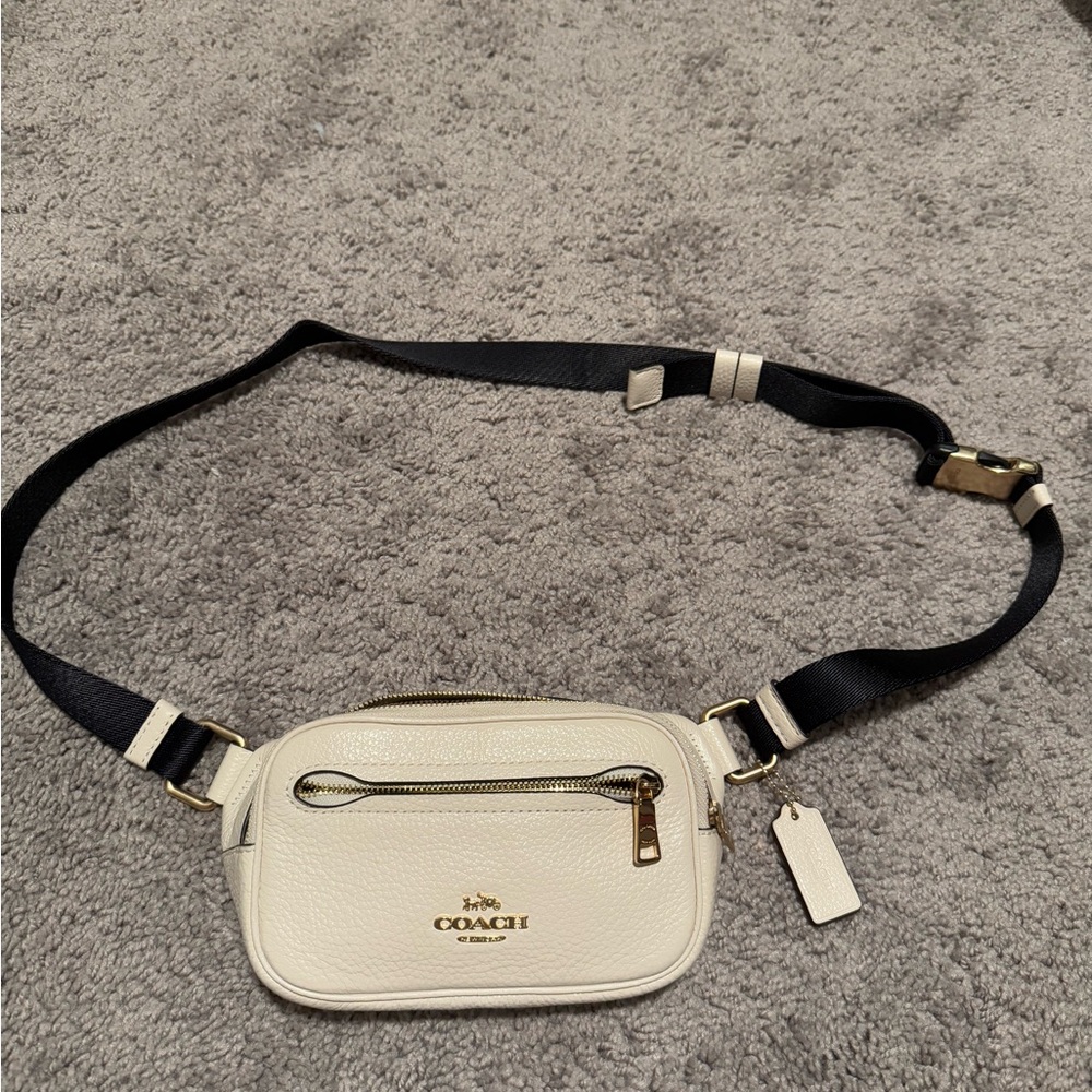 Coach Cream Leather Belt Bag